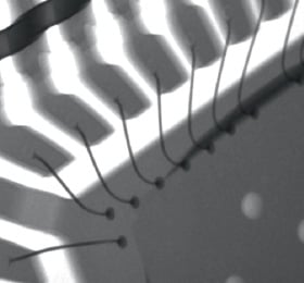 半導体ICチップのワイヤボンディングX線検査画像｜松定プレシジョン