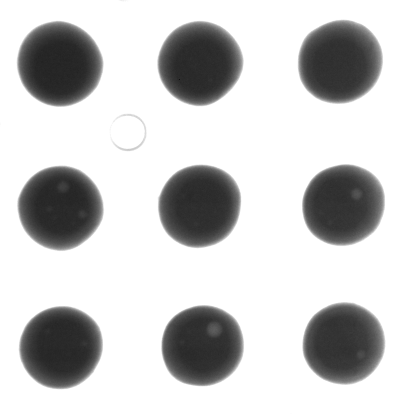 BGAのX線ボイド画像｜X線非破壊検査装置導入事例｜松定プレシジョン