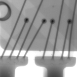 ICのワイヤボンディング流れ検査X線画像｜X線非破壊検査装置導入事例｜松定プレシジョン