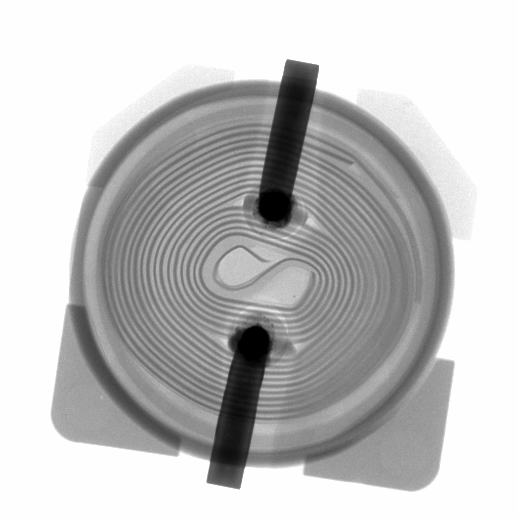 SMD電解コンデンサのX線透過画像｜X線非破壊検査装置導入事例｜松定プレシジョン