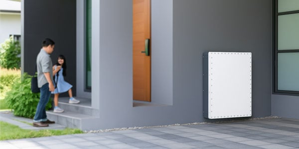 住宅に蓄電池システムが設置されているイメージ